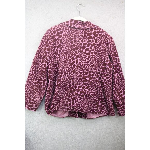 Susan Graver Animal Print Corduroy Blazer-Size 1X-Pockets - Picture 10 of 12